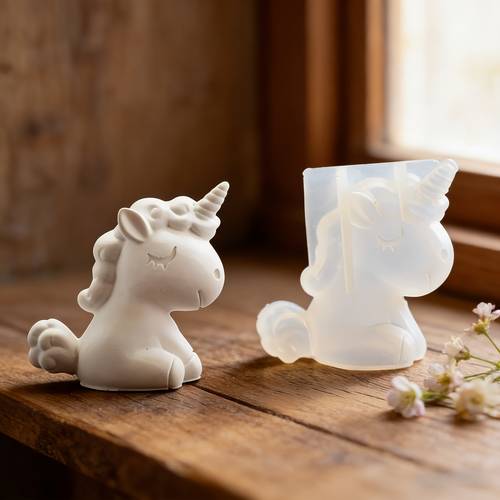 3d handmade unicorn crafts plaster moulds for car additions tools silicone material