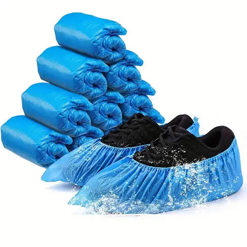 shoe covers disposable non slip pack of 100 50 pairs premium waterproof and recyclable shoe booties covers for indoors fits all shoe sizes