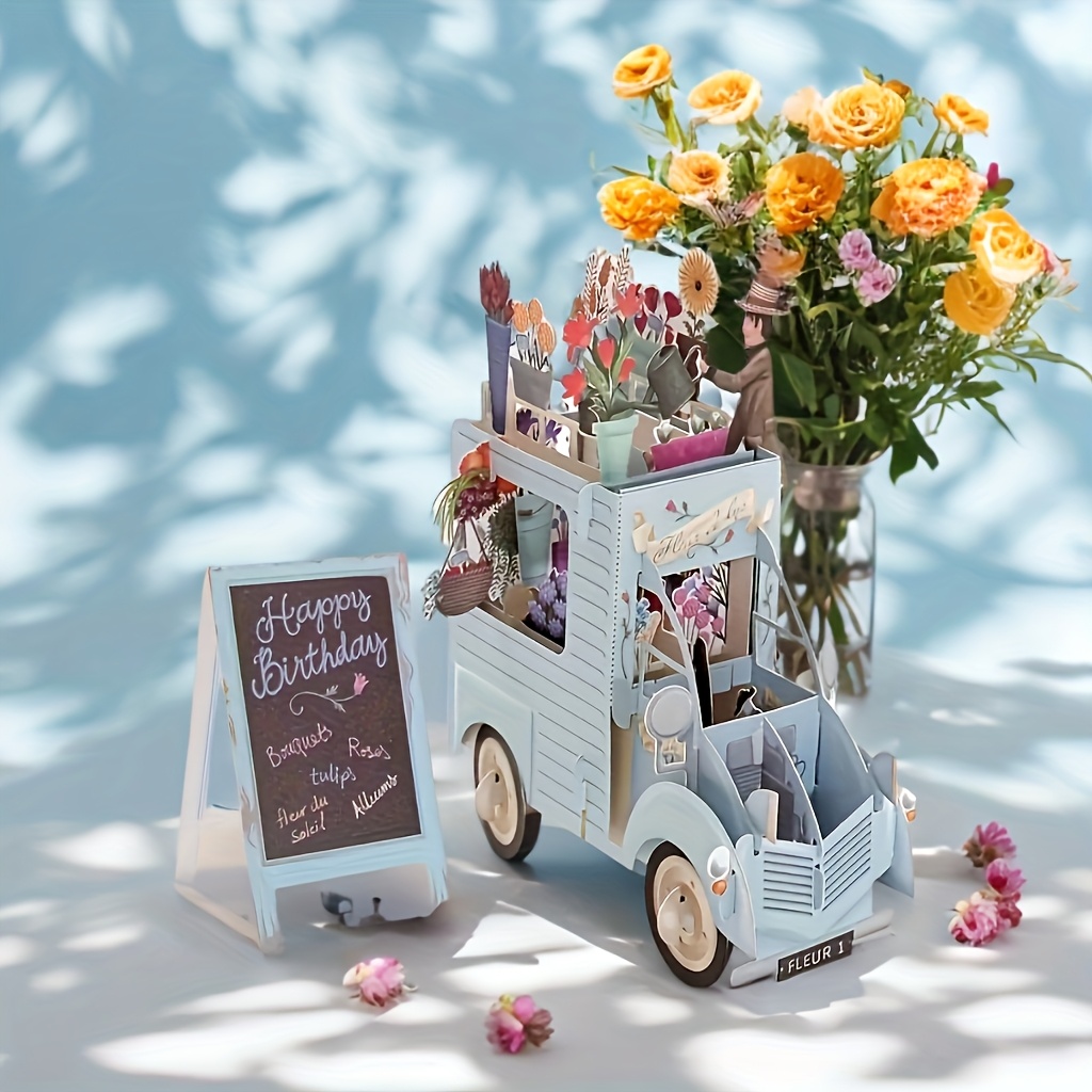 E-shop TEASPRING 3D Pop-Up Schwimmende Grußkarte mit Umschlag - für Valentinstag, Geburtstage & Besondere Anlässe - Handgeschriebene Nachricht Bereit,