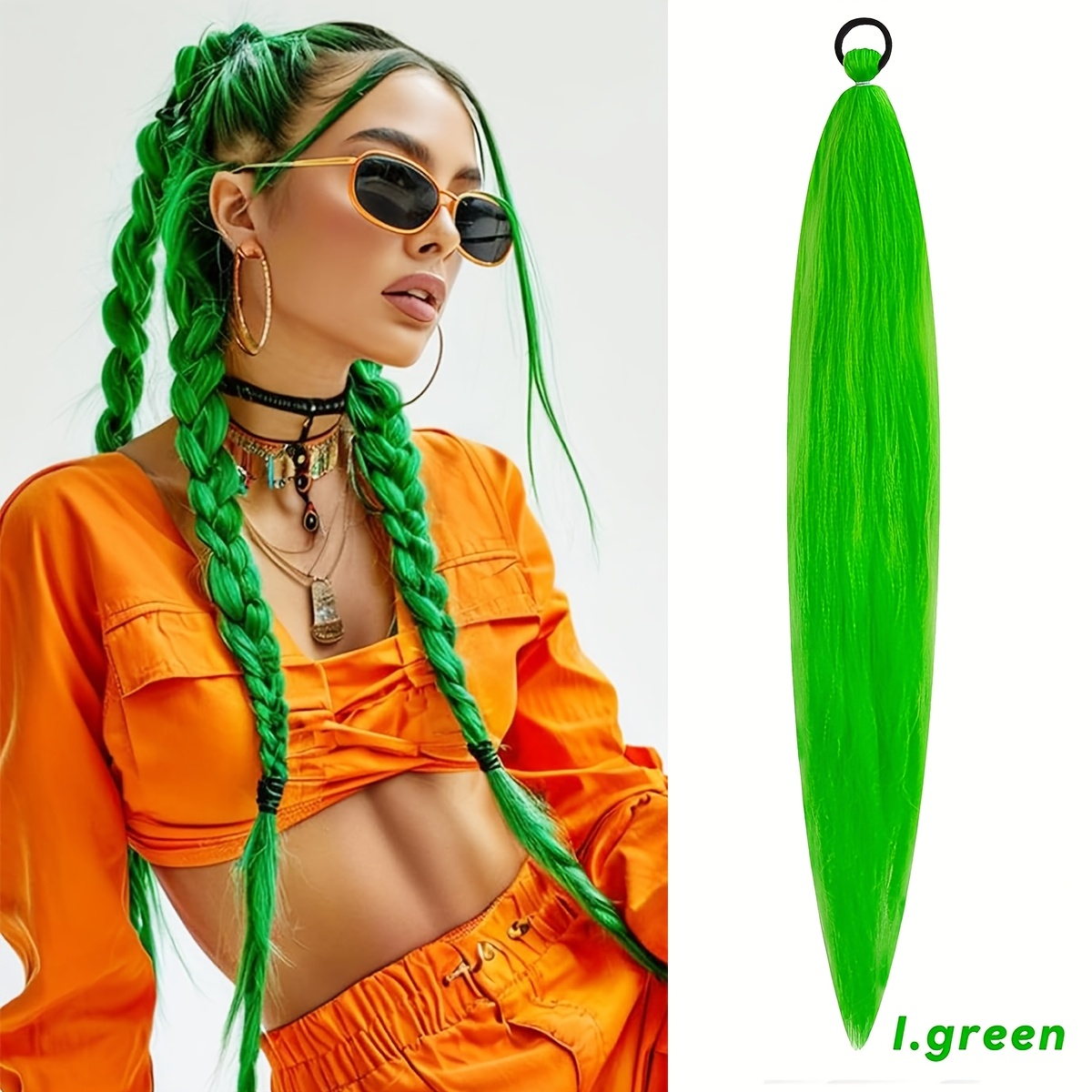 TEMU 1pc Halloween Christmas Holidayband Synthetic Fiber Women's Wig For Cosplay, Photography, Daily Wear - Secure Braided Style, Universal For