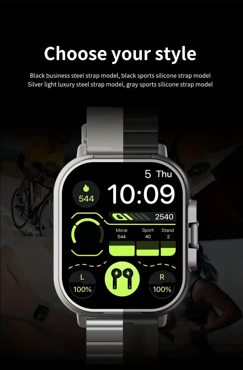 2 in 1 headphone watch leisure digital a of sports high definition display 2 01 inches multi ui interface switch address book wireless dial call Product details 1