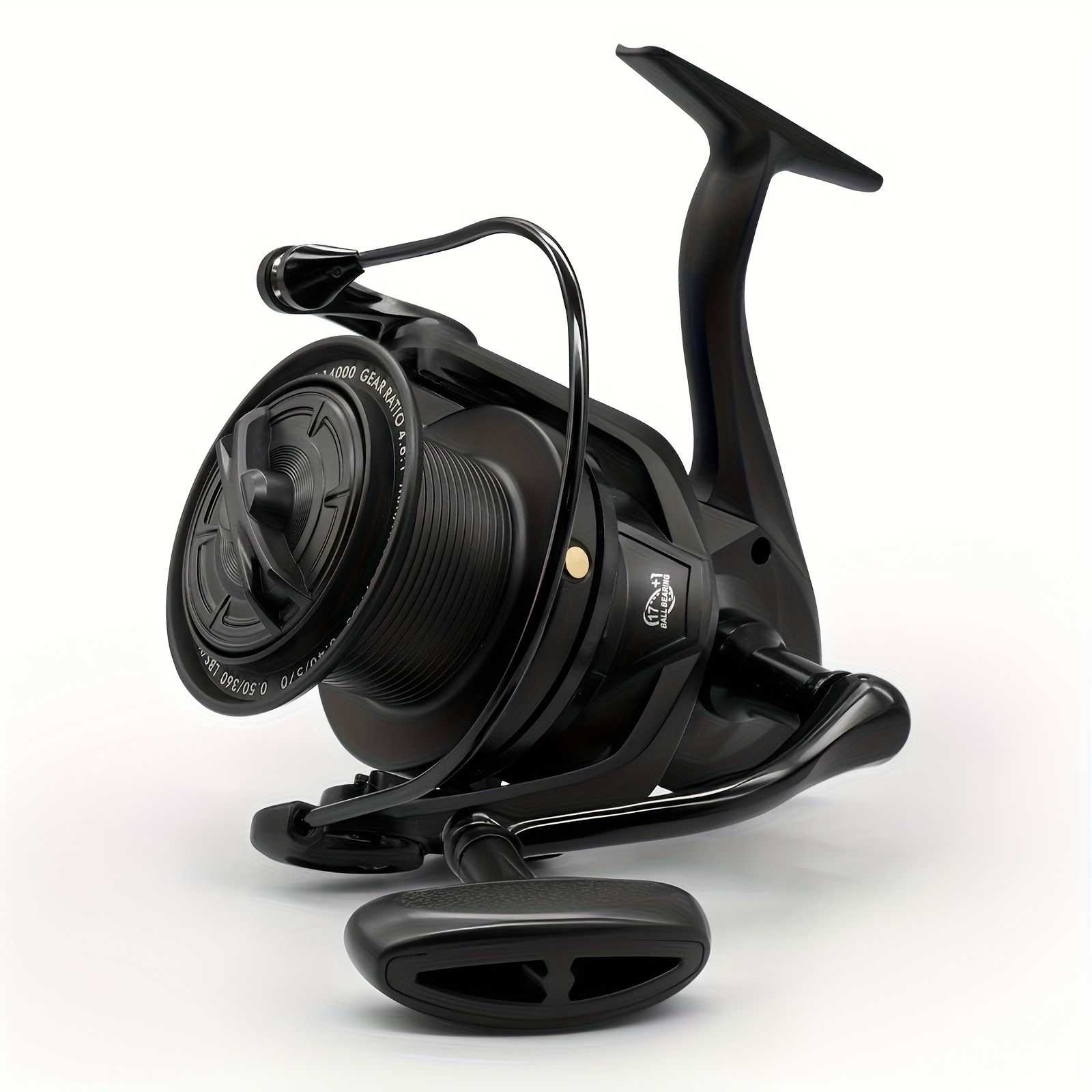 TEMU Professional Sea Fishing 8000-14000 Large Metal Wire Cup Fishing Reel Suitable For Large Fish Such As Golden , With A Braking Force Of 25kg For