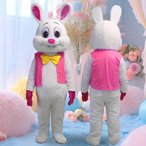 easter bunny adult mascot costume pink vest rabbit mascot costume party easter decoration holiday photo props without battery