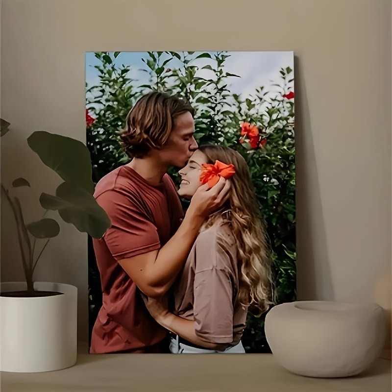 

Personalized Wood Frame Canvas - Custom Memory Picture For Home , 11.8"x15.7", Polyester, Room Decor