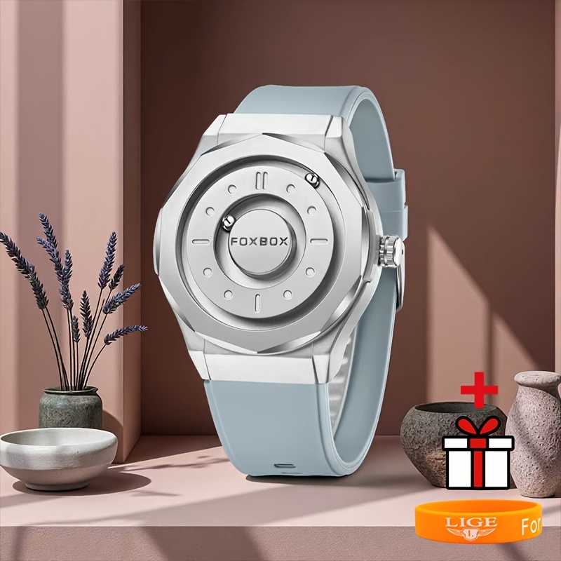 Image of Lige Fashion Watch, Cool Dial Display Design Rotating Magnetic Bead Watch, Halloween Gifts For Family Gathering.