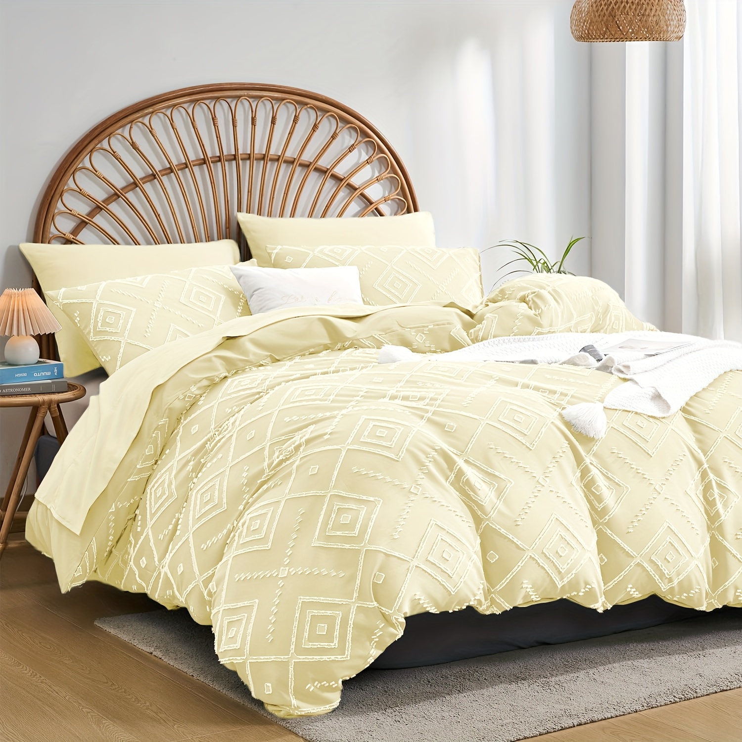 Image of 2pcs/3pcs Bohemian Jacquard Duvet Cover Pillowcase Soft, Skin-friendly, Comfortable, Breathable, Machine Washable Zipper Closure Universal Suitable For Bedrooms, Rooms, Hotels, Etc. Duvet Set