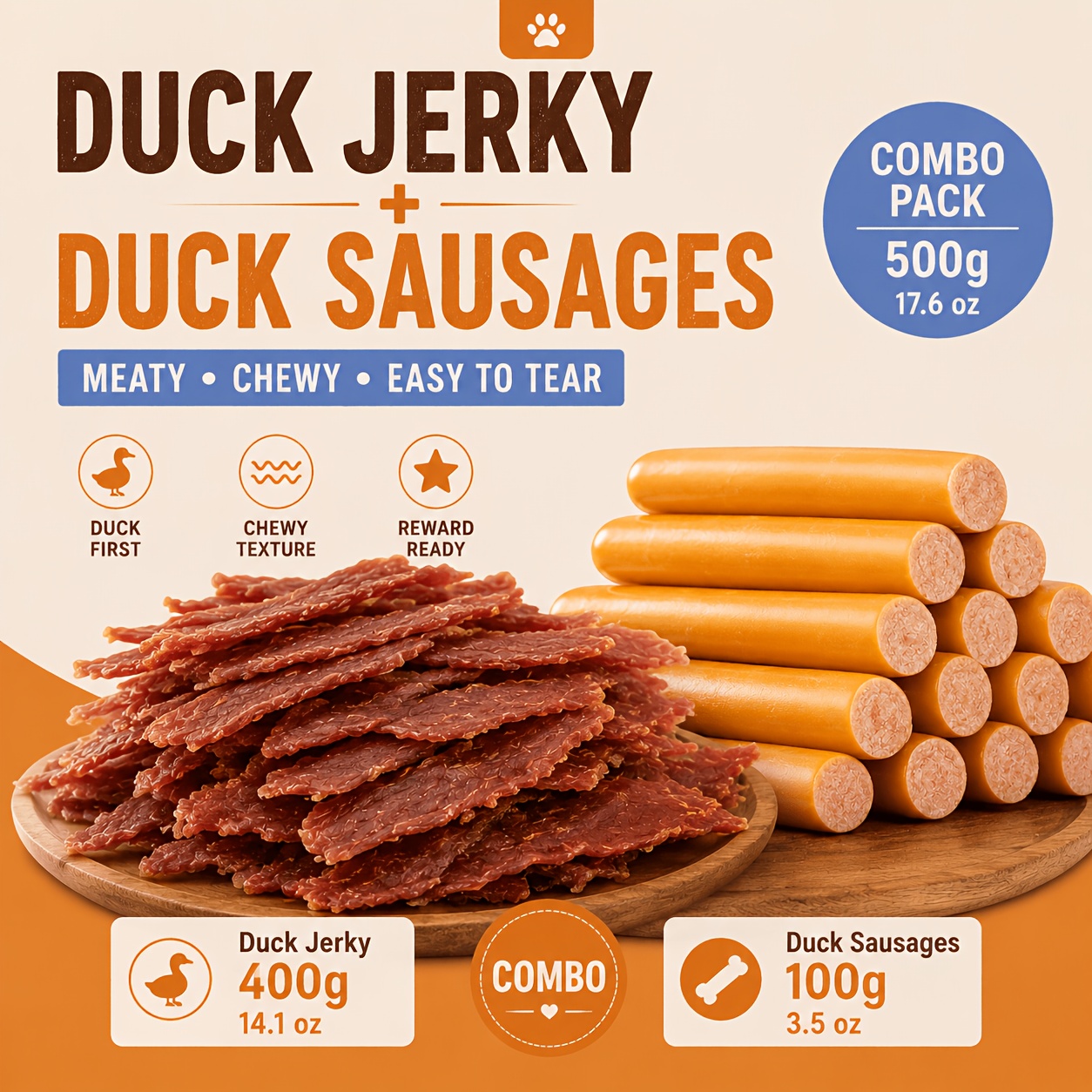 TEMU Dog Treats Pack, Duck Jerky Dog Snacks And Chew Sticks, Dog Training Rewards, Training Rewards And Daily Snacks For Small Medium Large Dogs