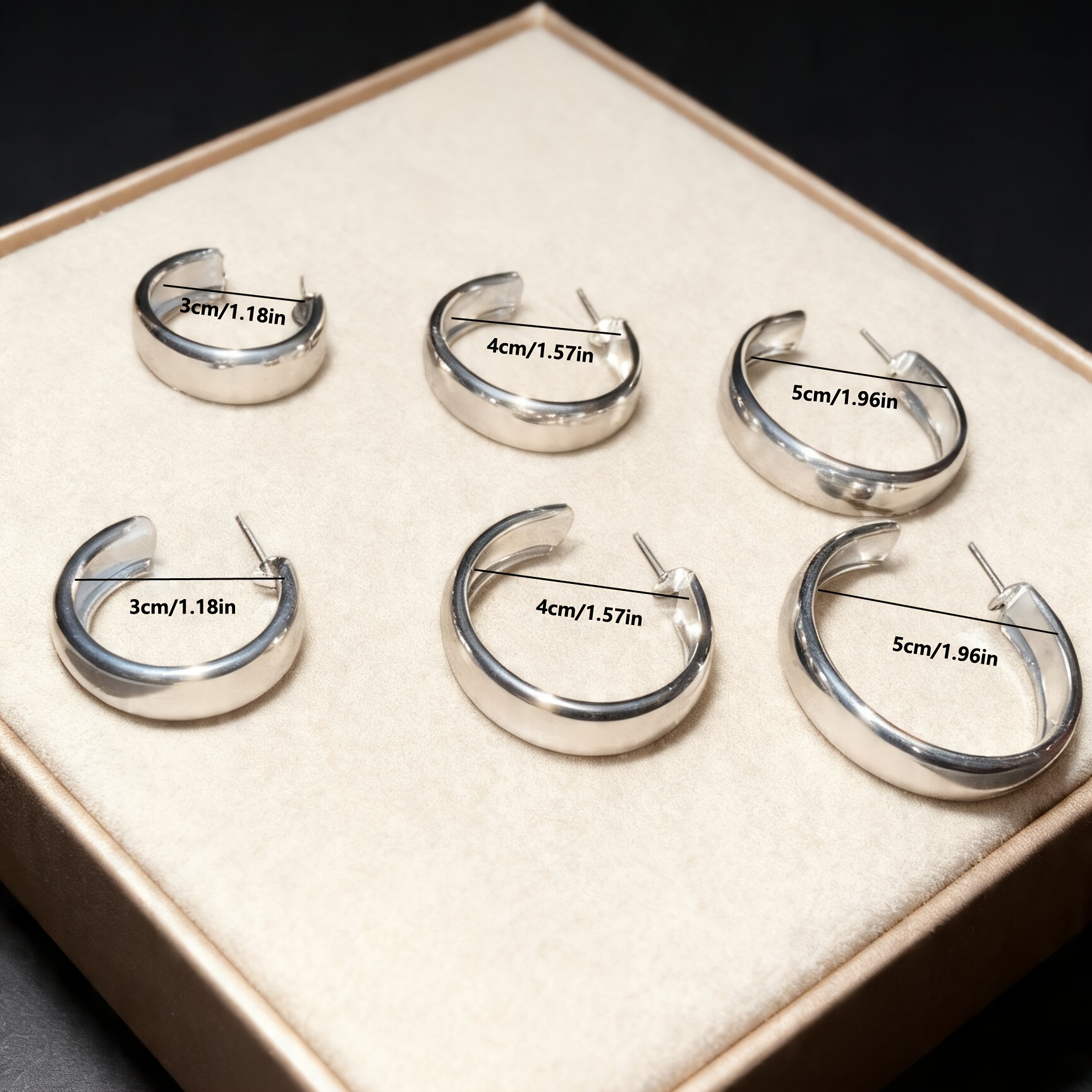 3-Pair Women's Plated Middle Eastern Multi-Layer Hoop Earrings Set