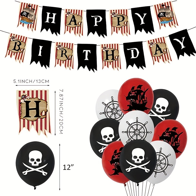 pirate Party. Decorations for birthday Stock Photo