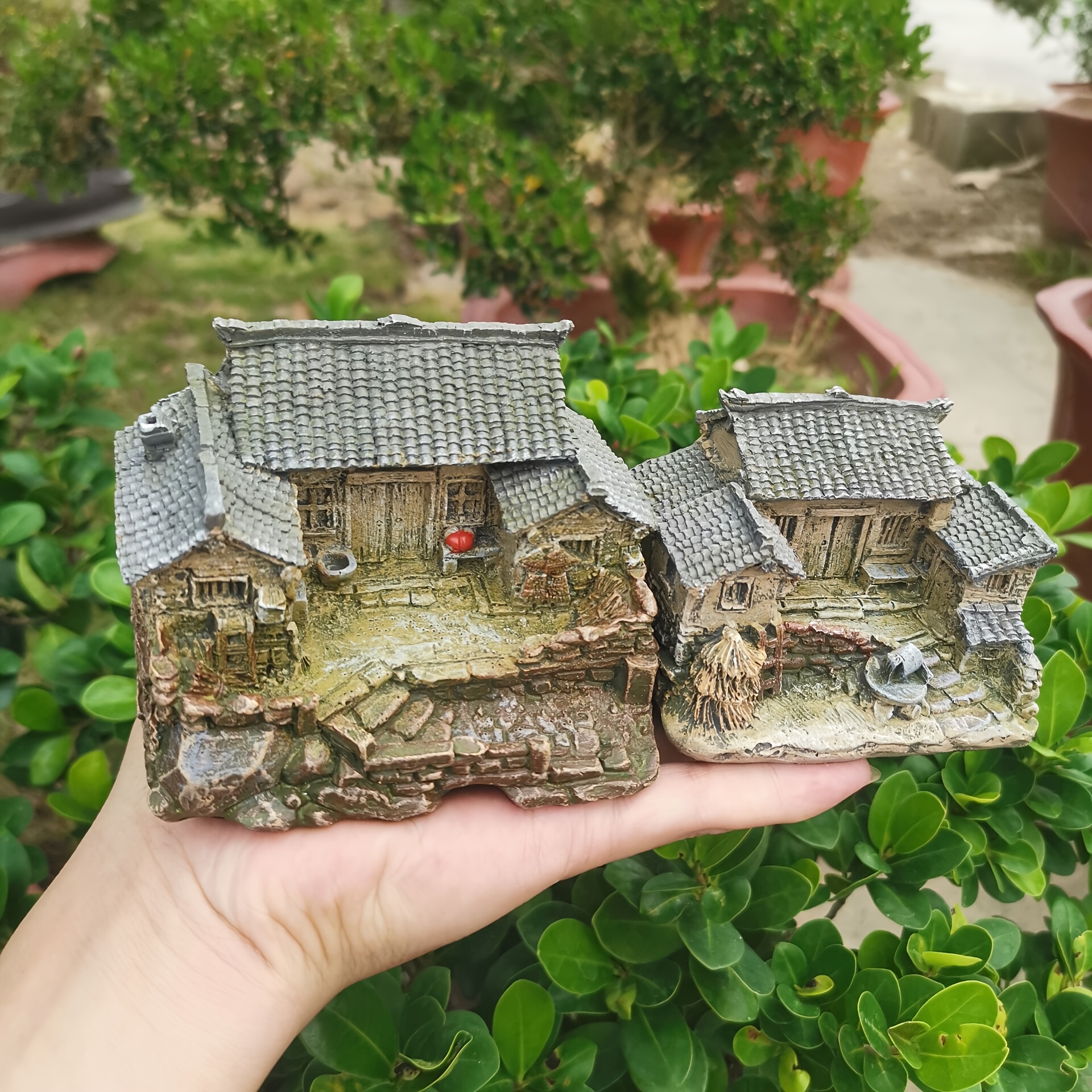 2pcs Irregular Shaped , Resin Crafts, Room Decor, Garden Decor, Outdoor Potted Statue
