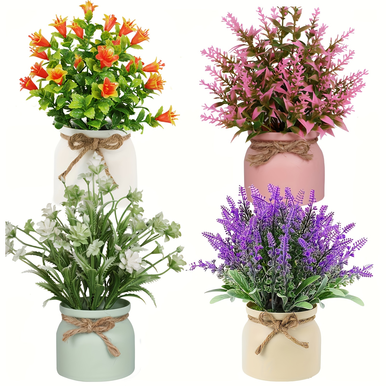 

4pcs Set Of Lavender Potted Plants - For & Decor, , And