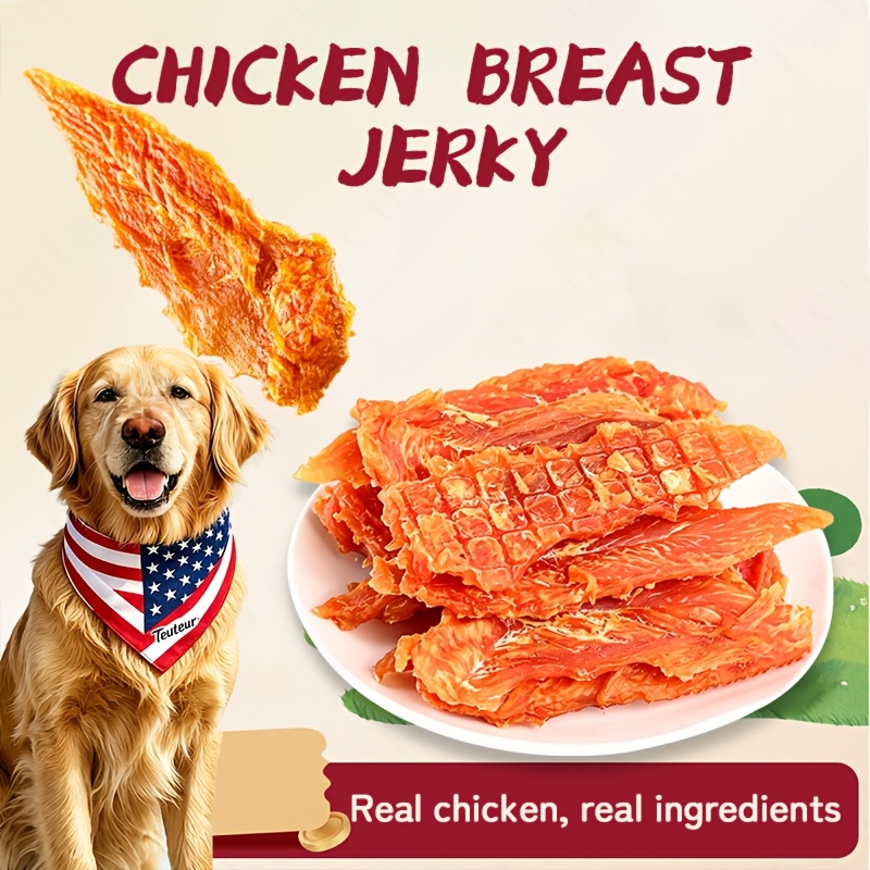 TEMU Chicken Duck Breast Jerky Dog Treats Suitable For Puppies & Dogs - Duck Meat Snacks, Training Rewards, Jerky Strips For Small Medium Large Dogs,