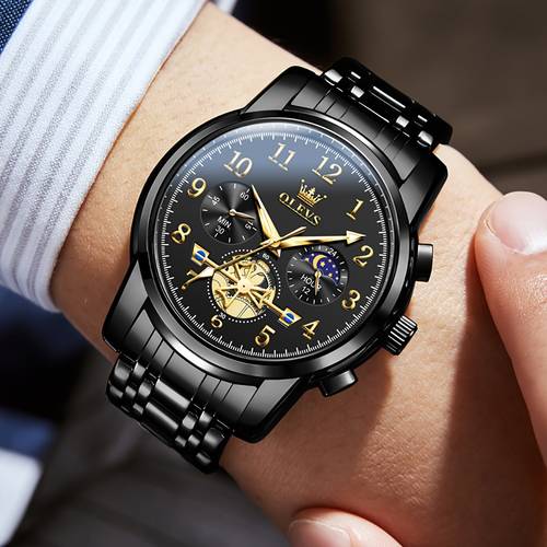 watches for men easy to read dress classic with calendar business dress luxury big face men black watch luminous mens wrist watch stainless steel watch relojes de hombre blue black white golden dial