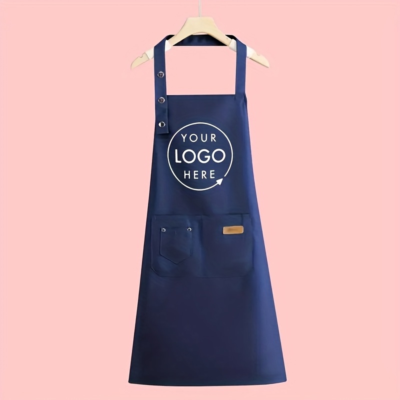 TEMU Tablier de Chef Personnalisé avec Logo, Col et Taille Ajustables, Zone d'Impression /Signature, Durable et Facile à Nettoyer, pour Chefs à