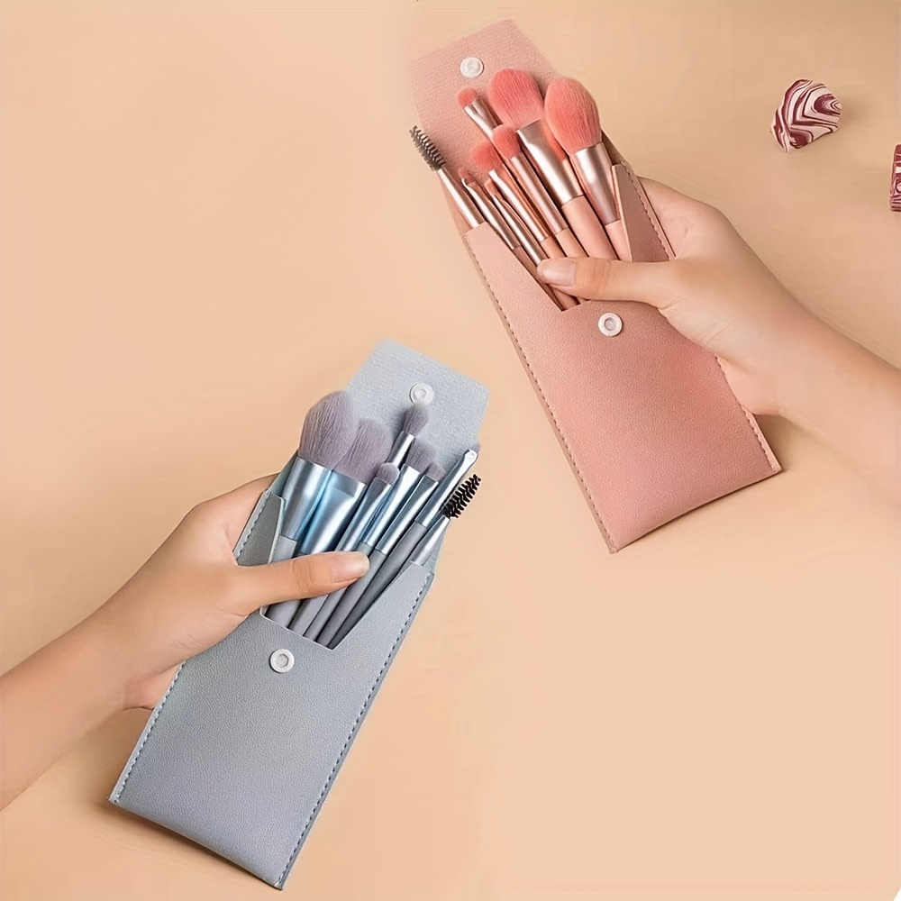 

8pcs Professional Makeup Brush Set With Storage Bag - Hypoallergenic Nylon Bristles For Types, Ideal Birthday Gift For Women