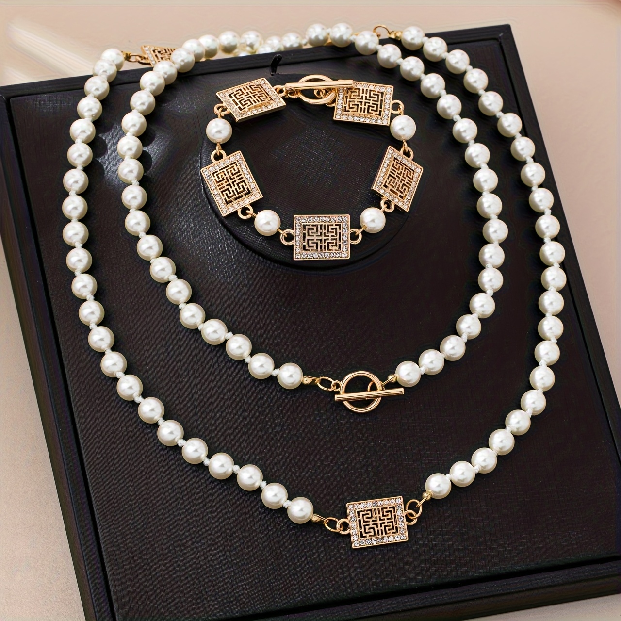 Long Strand of Pearls & Gold Additions