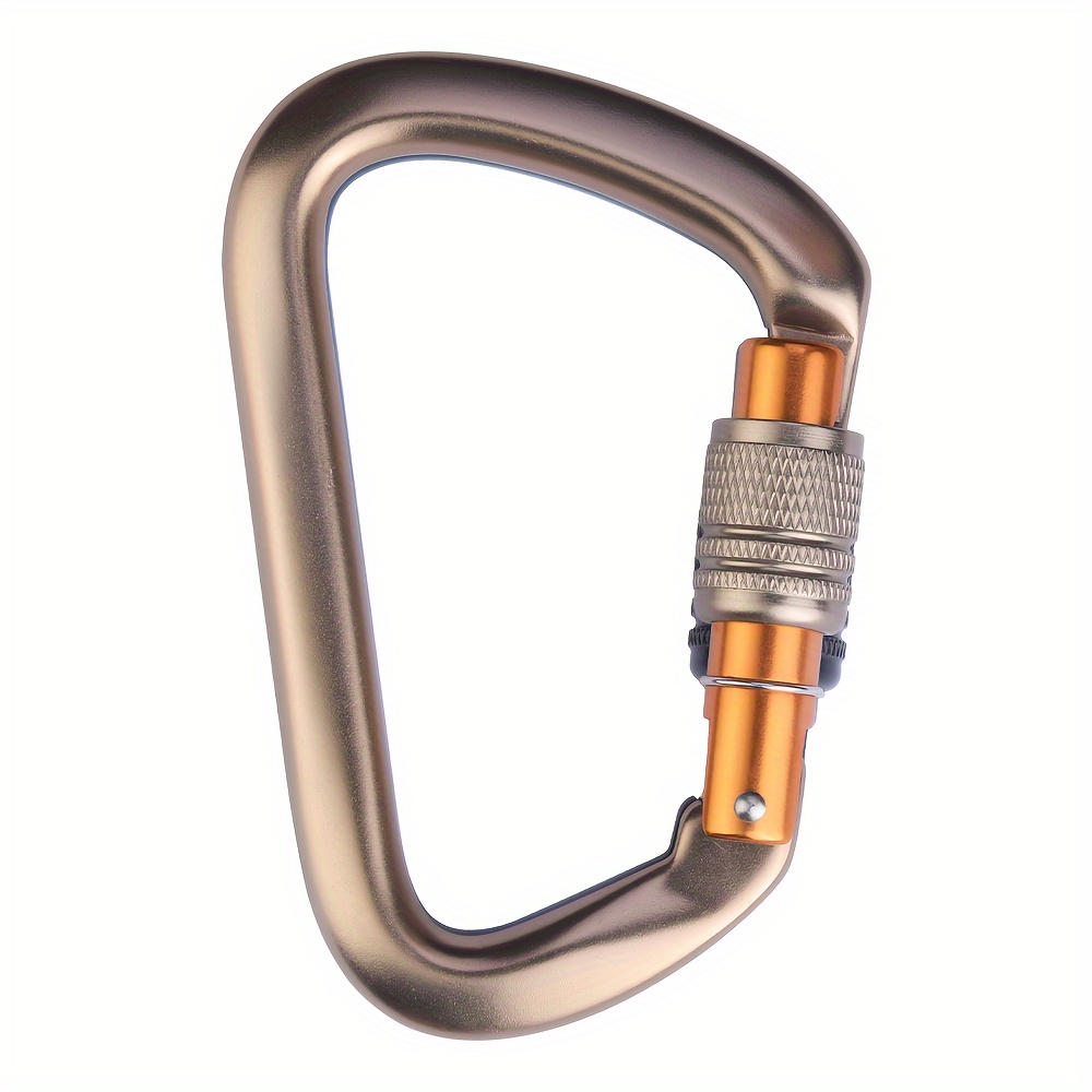 

Aircraft Grade Aluminum Screw Manual Locking Carabiner With A Load Capacity Of 26kn/5850lbs, Suitable For Outdoor Hammocks, Camping, Swings, And Hiking