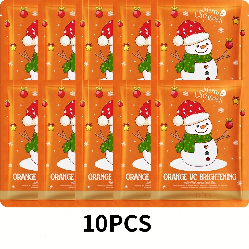 Image of Sadoer 10pcs/christmas Hyaluronic Acid Mask, Moisturizing And Hydrating, Suitable For Types, Facial Skincare Product, Portable, Christmas Gift, Party Gift, New Year Gift, Souvenir, Must-have Gift.