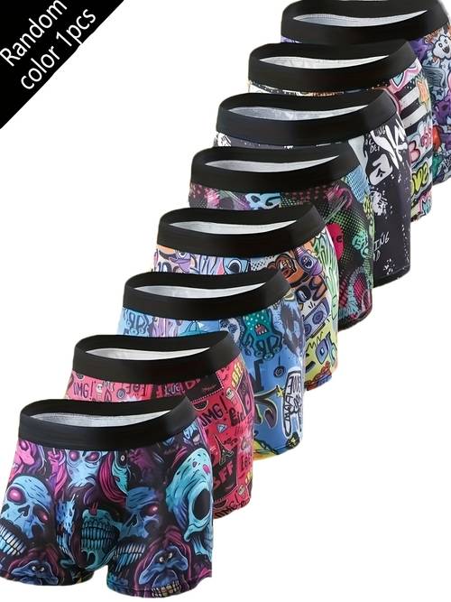 random 1 3 5 8 10 pc mens fashion contrast color letter print boxer briefs comfortable and classic underwear set for daily wear as a gift