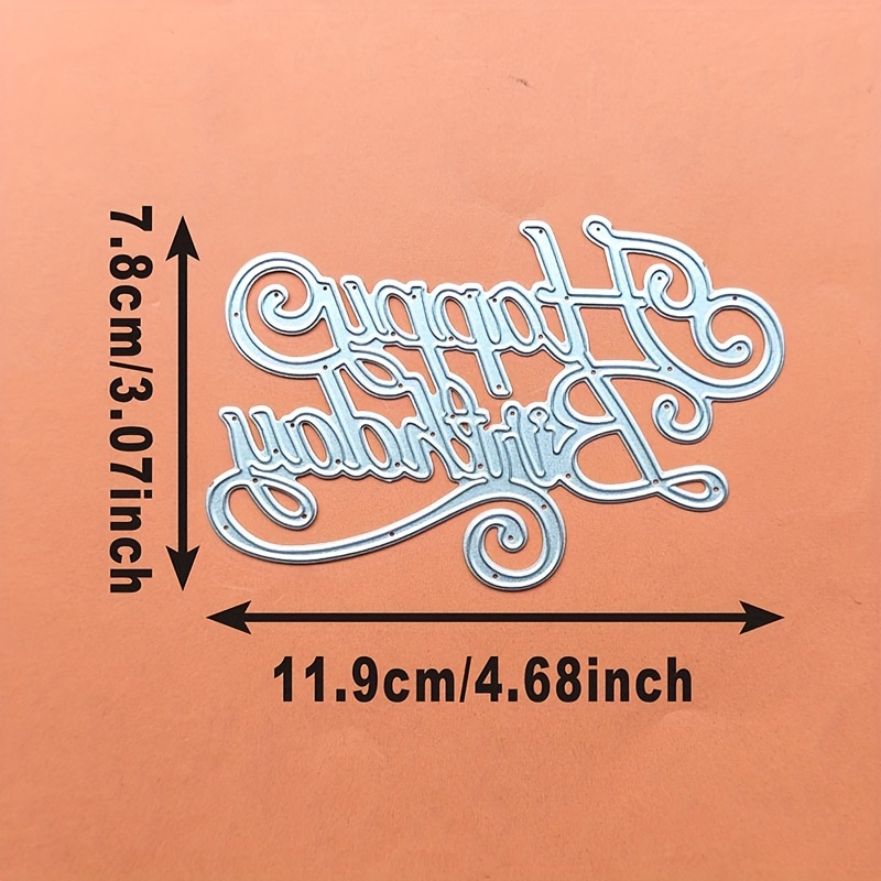 TEMU Happy Birthday Mold 2025 Metal Cutting Mold Diy Decoration Scrapbook Business Card Printing