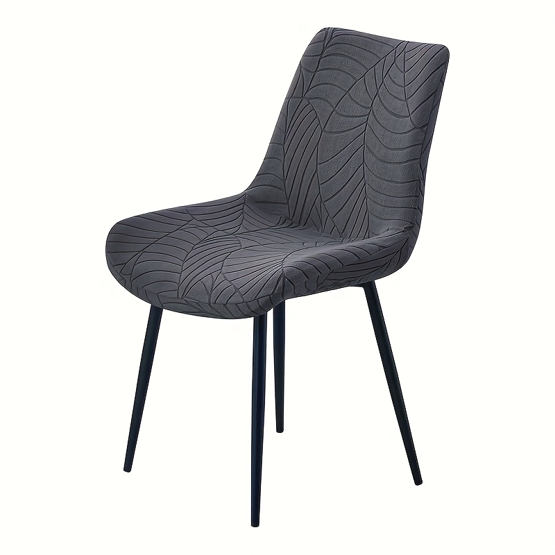 E-shop 1 Stück Moderner Elastischer Blattförmiger Bogenrücken Stuhlbezug mit Elastikverschluss – Weiches Flock-Design in Einem Stück für Zuhause,