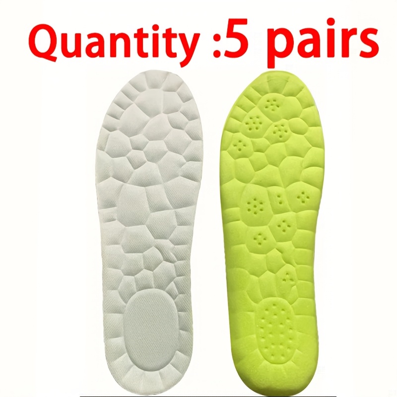 5 Pairs Lightweight & Soft Insoles - Soft, Elastic, Breathable, Non-Slip, Comfortable Footwear Inserts for Sports Shoes and Casual Wear, Breathable Insoles | Soft Texture Insoles | Elastic Insoles