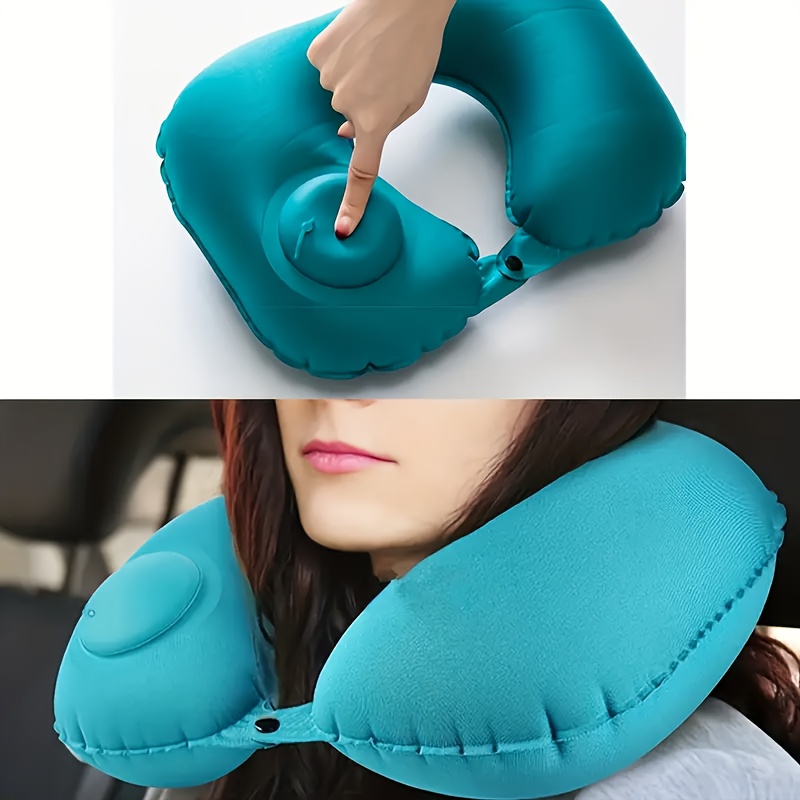 

Ergonomic U-shaped Inflatable Neck Pillow - Lightweight, Easy Inflate/deflate For Enhanced Travel Comfort & Support