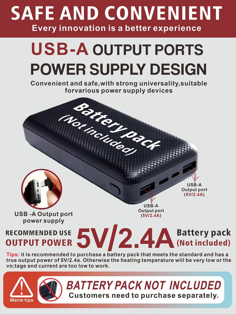 Power Bank 10000 MAh Per Gilet Riscaldato - Batteria Ricaricabile Con Display LED E Uscita 5V/2A