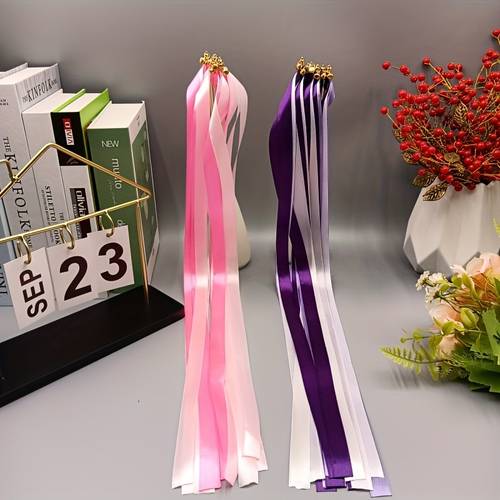 30 european wedding tassel lace streamers party decoration ribbons reusable three layer multicolor design with bamboo sticks golden suitable for wedding decoration holiday decoration sports games