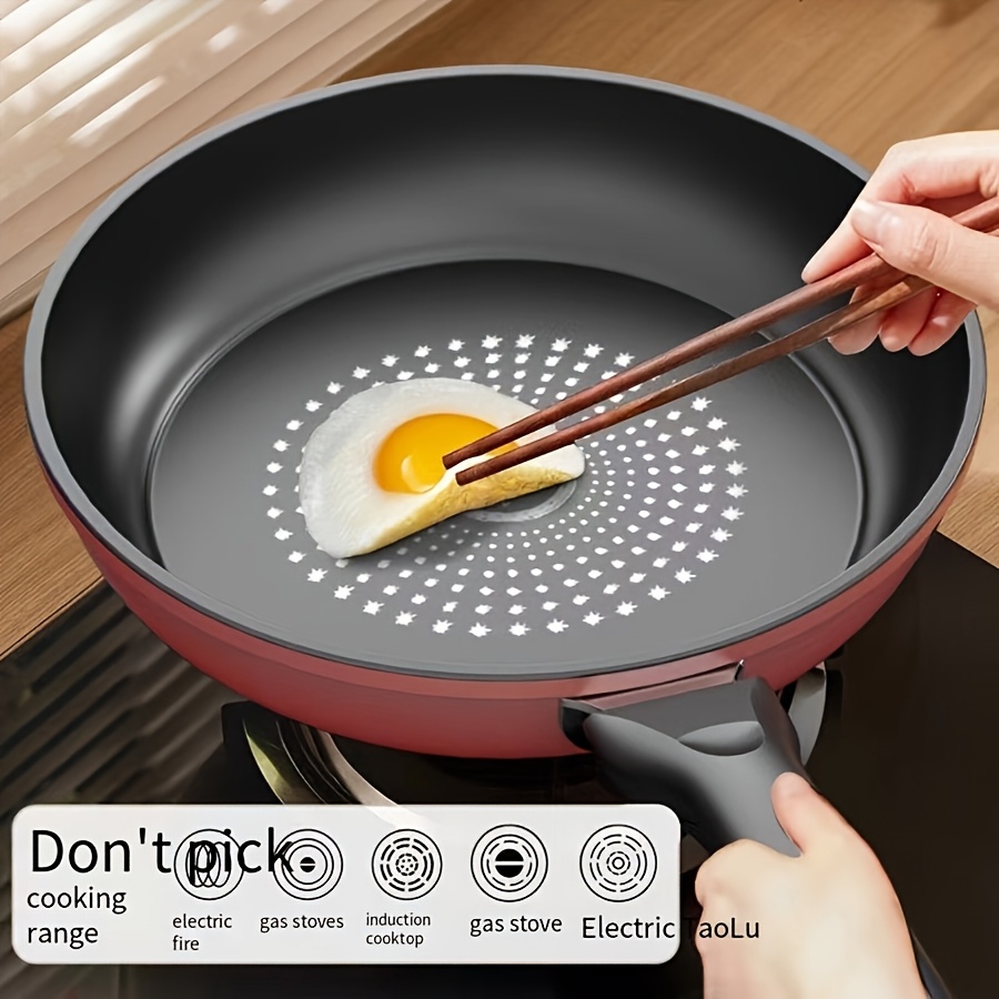 cast nonstick fry pan dishwasher safe induction compatible lightweight smokeless frying pan for gas stovetops with stainless steel handle for steak pancakes breakfast details 1