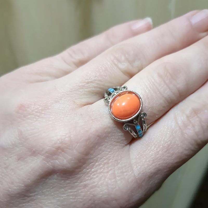 Orange turquoise store ring