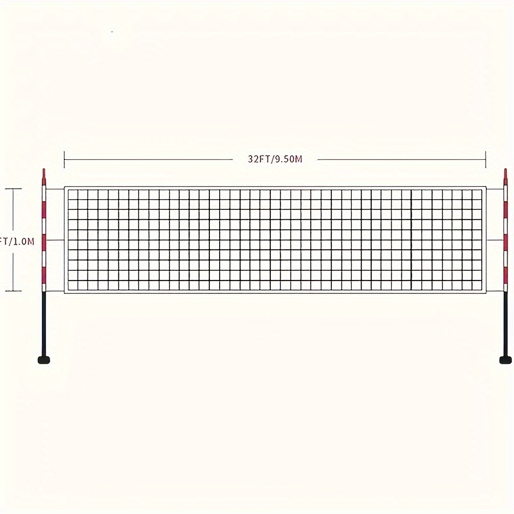 Premium 32x3ft Volleyball Net - Durable PE Material, Ideal for Backyard, Pool, Beach & Indoor Play - For Sports Enthusiasts & Families - Perfect for Outdoor & Indoor Games