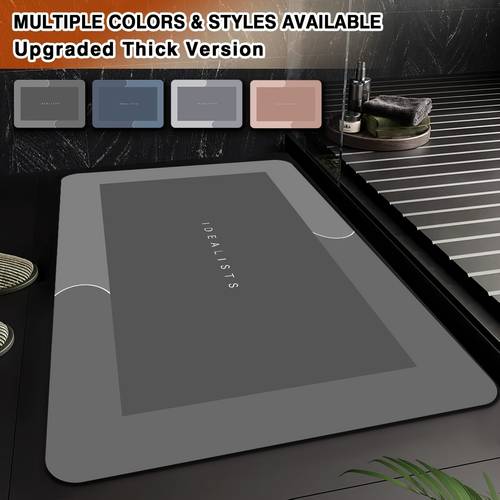 absorbent diatomaceous earth bath mat that dries quickly features a non slip surface and offers a soft and comfortable for bathrooms showers doorways and kitchen floors