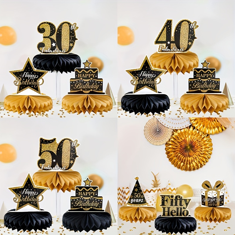 Decorazioni Compleanno A Nido D'ape - 9 Pezzi Per Tavolo, Colorate E Facili Da Montare - Foto 7