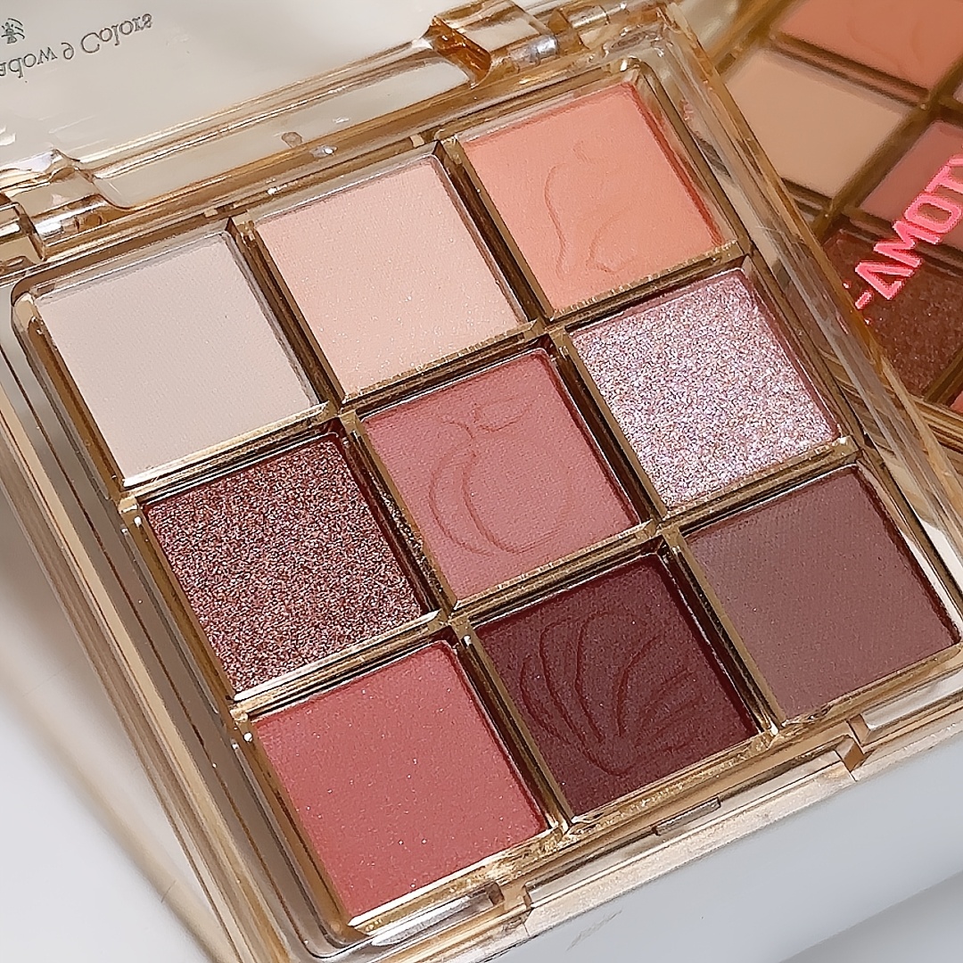 Image of 9-shade Eyeshadow Palette In Pink And Orange - Matte And Shimmer , Pigmented, Texture For Stunning , For Winter