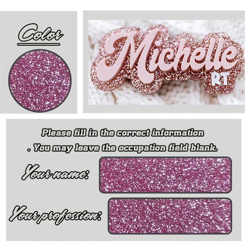 TEMU <<customized Product>> Personalized Acrylic Handwritten Name Tag, Professional Nurse Id Badge + Nameplate, Nurse Badge, Nurse Id Tag, Keychain