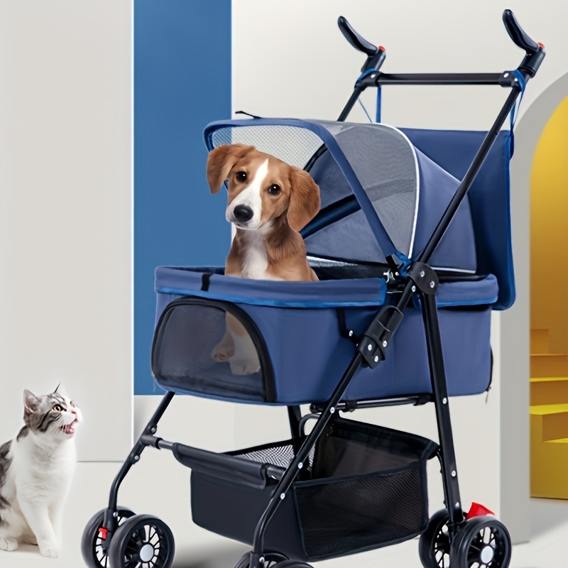 Best 3 Wheels Cochecito para mascotas para perro, cochecito de gato,  cochecito ligero y plegable, carrito de paseo con portavasos forro  extraíble para