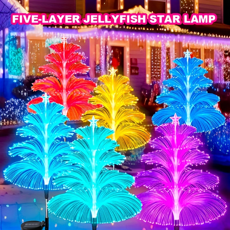 

Amill Solar Led Jellyfish Star Lamp, 5-tier Color Changing Garden Yard Decorative Light, For Garden, Patio, Balcony, Lawn, Party Decoration, Stainless Steel & Plastic, Solar Nickel Battery