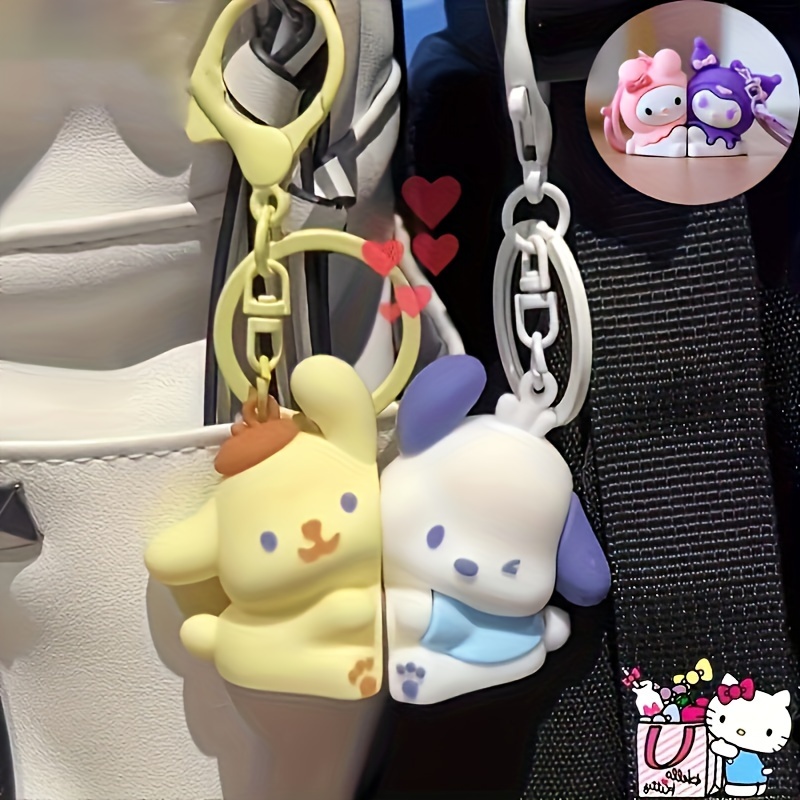 

2pcs Sanrio Keychain Pudding Dog And Dog, Melody And Coolomi Cute Cartoon Pendants, Bags And Backpacks For Couples And