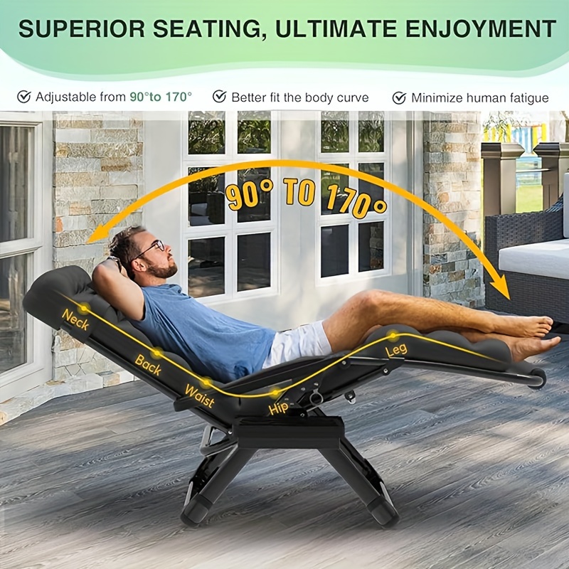 Zero Gravity Chair Outdoor Lounge Chair With Detachable Cushion Cup Holder And Pillow Portable Folding Reclining Chair Suitable For Outdoor Lawn Swimming Pool Gray Temu Temu