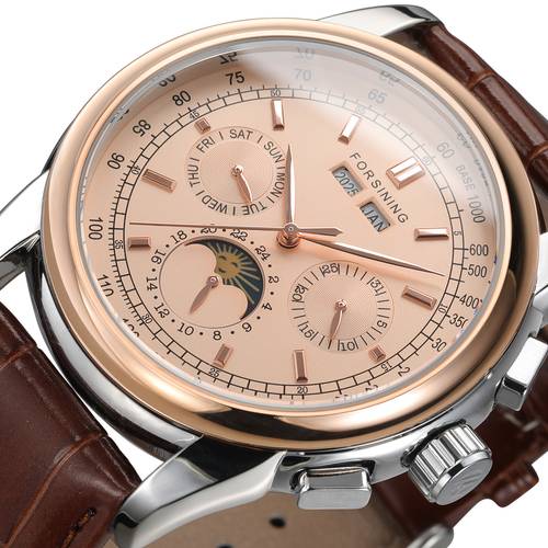 1pc mens automatic mechanical watch multifunctional week small calendar mens watches anniversary christmas festival birthday gifts without battery