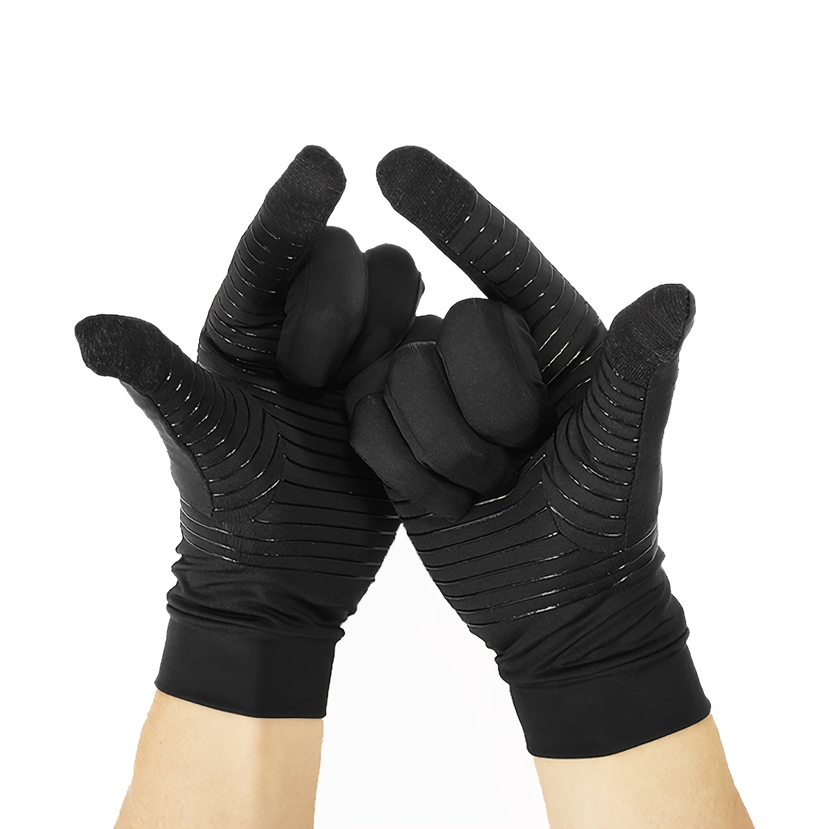 

Touchscreen-compatible Equestrian Gloves With Carpal Tunnel Support - Non-slip, For Riding, Running & Daily Work - Black