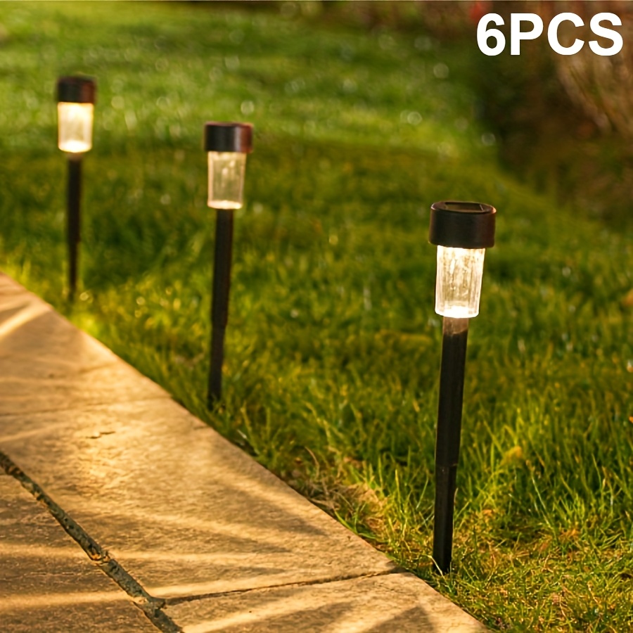 6pcs Solar Led Lawn Lamp Outdoor Villa Courtyard Landscape Light Decoration Garden Yard Ground Inserted Lamp