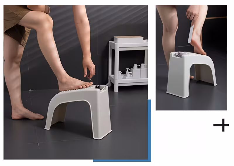 office footrest mat plastic stool multi functional nail art step stool household bathroom anti slip low stool footrest Product details 3