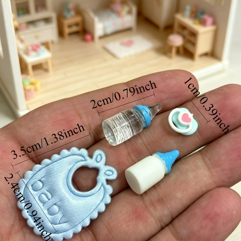 TEMU Set da 4 pezzi/Kit accessorio in miniatura simulata, 1:12, decorazione fai da te per in miniatura, per delle bambole, oggetti di per fotografia