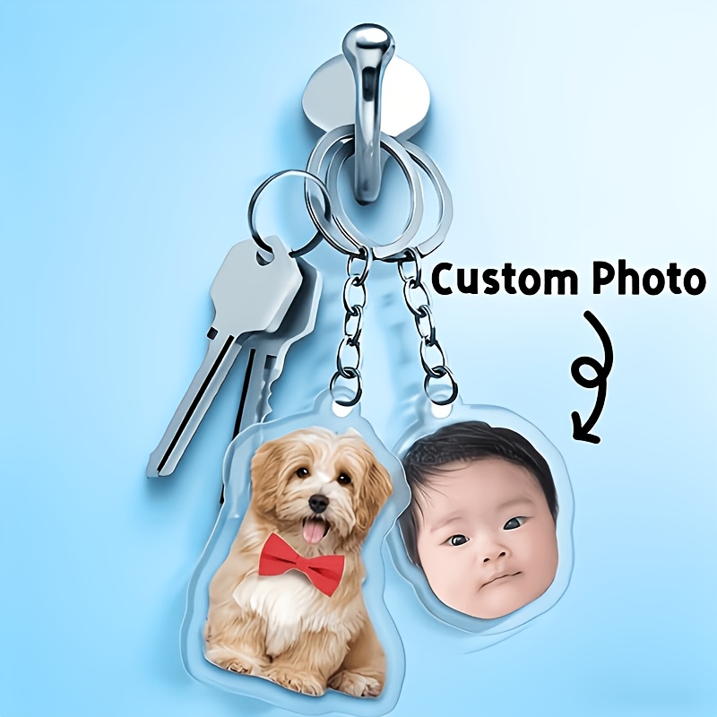 1pc Cute Customized Photo Portrait Fashion Cute Fun Texture Personality Acrylic Keychain Bag Pendant Phone Case Pendant Small Gift