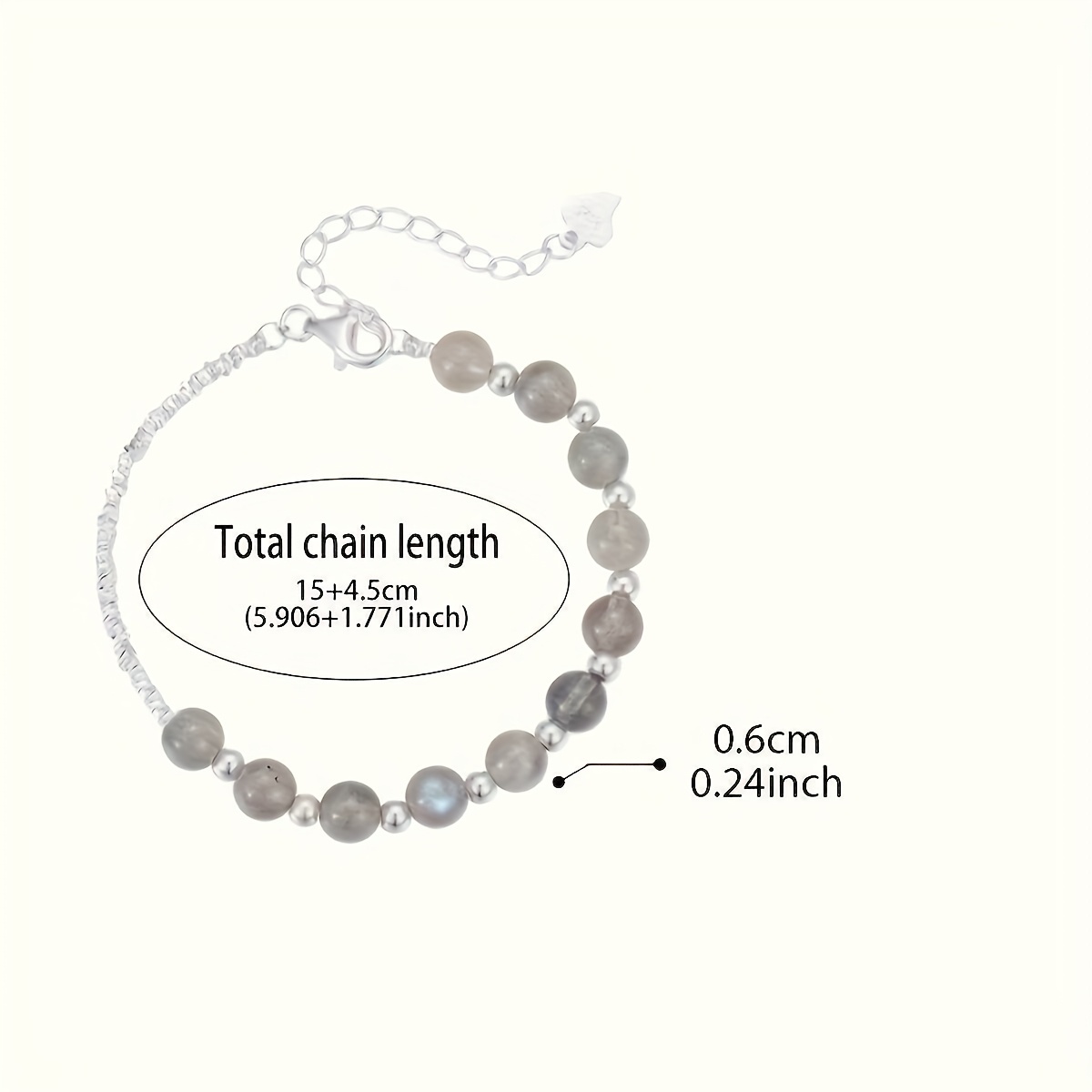 Women's S925 Sterling Silver Beaded Bracelet - Elegant Valentine's Gift