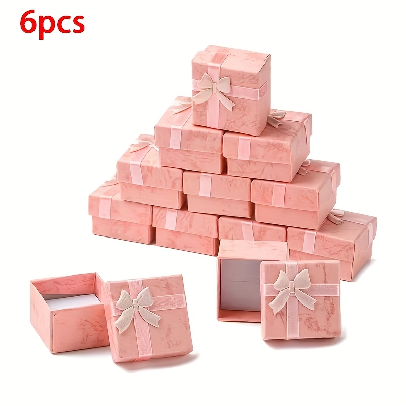 TEMU 6 Cajas de Gemas con en Múltiples Colores - Elegantes Cajas de Regalo de Papel, Adecuadas para Anillos, Aretes, Broches, Decoraciones Navideñas,