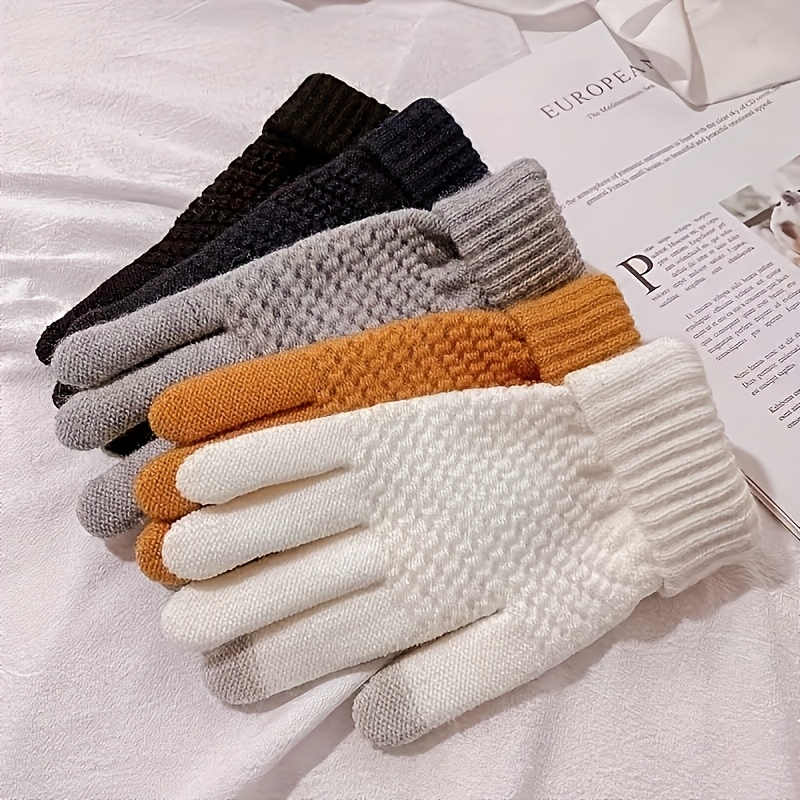 

1 Women's Touchscreen Gloves, , , Thickened Lining, - For , For Fall/, Driving And Cycling