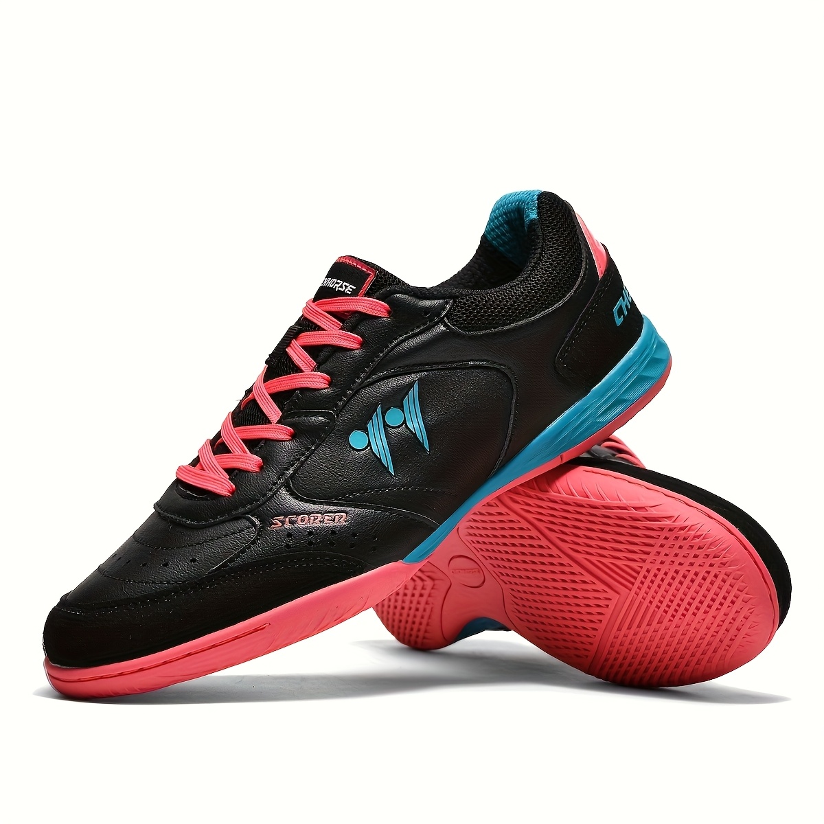 indoor soccer shoes on grass